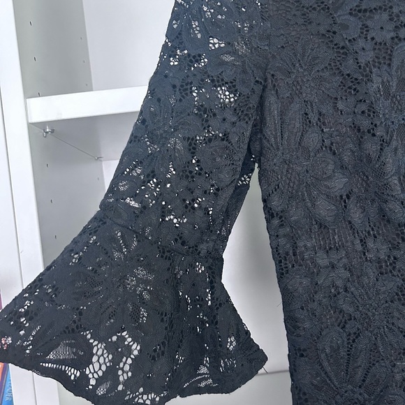 Perceptions New York Black Lace Overlay 3/4 Sleeve Women’s Classy Dress Sz Small - Picture 10 of 11